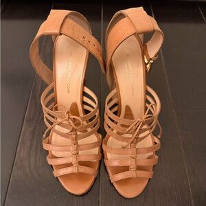 Tan Strappy Heeled Sandals
